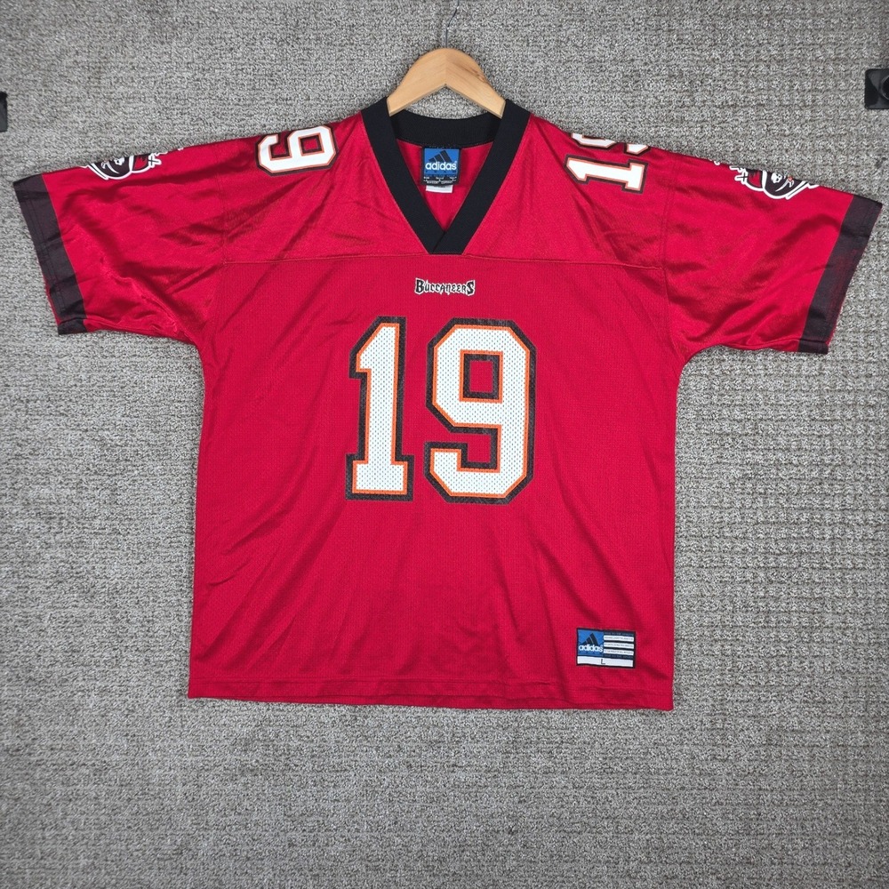 Vintage Adidas Mens Tampa Bay Buccaneers Keyshawn Johnson Jersey Red Size Large